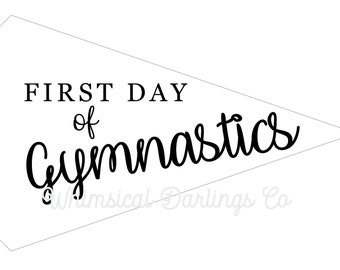 First Day of Gymnastics Pennant Flag Printable // First day of gymnastics flag