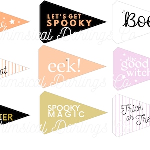 Halloween Pennant Flag Printables // Modern Halloween Flags