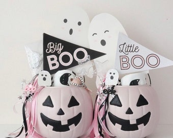 Little Boo Middle Boo Big Boo Pennant Flag Printable // Halloween Pennant Flag // Whimsical Darlings Co x @mama.jots collaboration flag