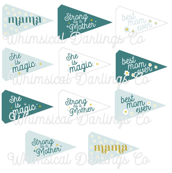 Mother's Day Pennant Flag Printables // Mothers Day Flag - Etsy