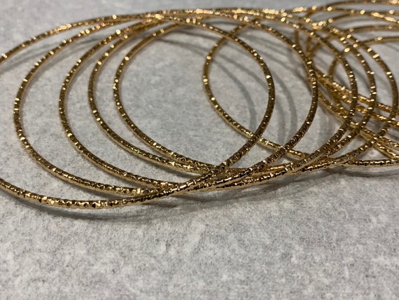 Superb French Gold Plated Set Of Ten Bangles. - image 2