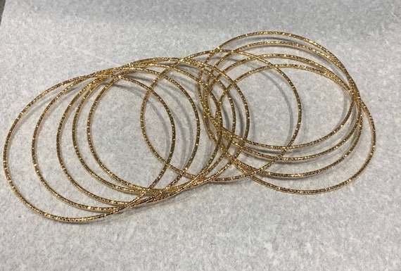 Superb French Gold Plated Set Of Ten Bangles. - image 6