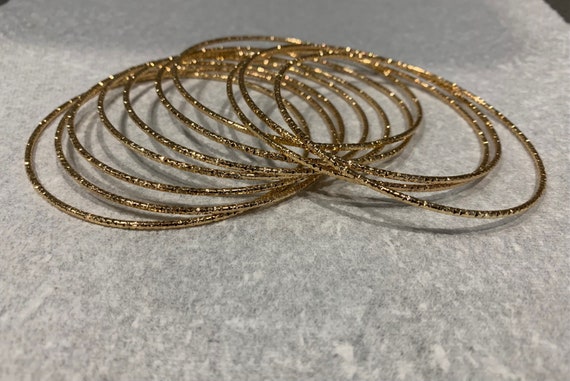 Superb French Gold Plated Set Of Ten Bangles. - image 3