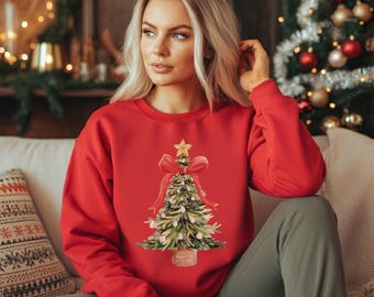 Christmas Tree Sweatshirt, Cozy Holiday Crewneck, Unisex Sweatshirt, Winter Apparel, Festive Gift, Christmas Sweater