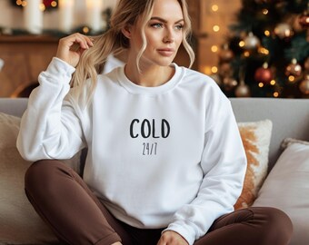 Cosy Cold 24/7-sweater met ronde hals: uniseks wintertrui