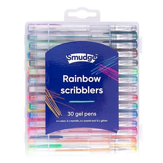 6x NEON COLOURED GEL INK PENS Colouring Stationery Art Craft Scrapbooking Set