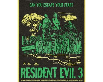Resident Evil 3 / Lámina artística original de 20 x 25 cm (8" x 10") del videojuego Resident Evil 3 (2020)