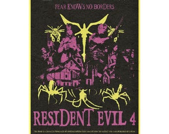Resident Evil 4 / Lámina artística original de 20 x 25 cm (8" x 10") del videojuego Resident Evil 4 (2023)