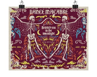 Danza macabra / Impresión artística original de 25 x 20 cm con el título de la canción fantasma