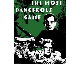 El juego más peligroso / Impresión artística original de la película de suspenso vintage de 8” x 10”