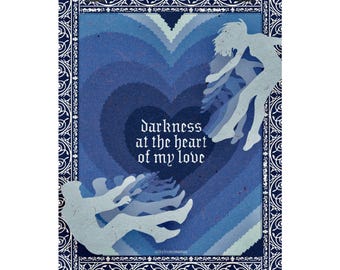 ténèbres au coeur de mon amour | Impression originale du titre de la chanson Ghost 20 x 10 po.