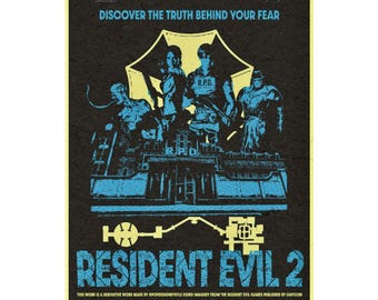 Resident Evil 2 / Lámina artística original de 20 x 25 cm (8" x 10") del videojuego Resident Evil 2 (2019)