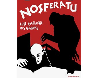 Nosferatu / Impresión artística de película de terror vintage con diseño original de 8” x 10”