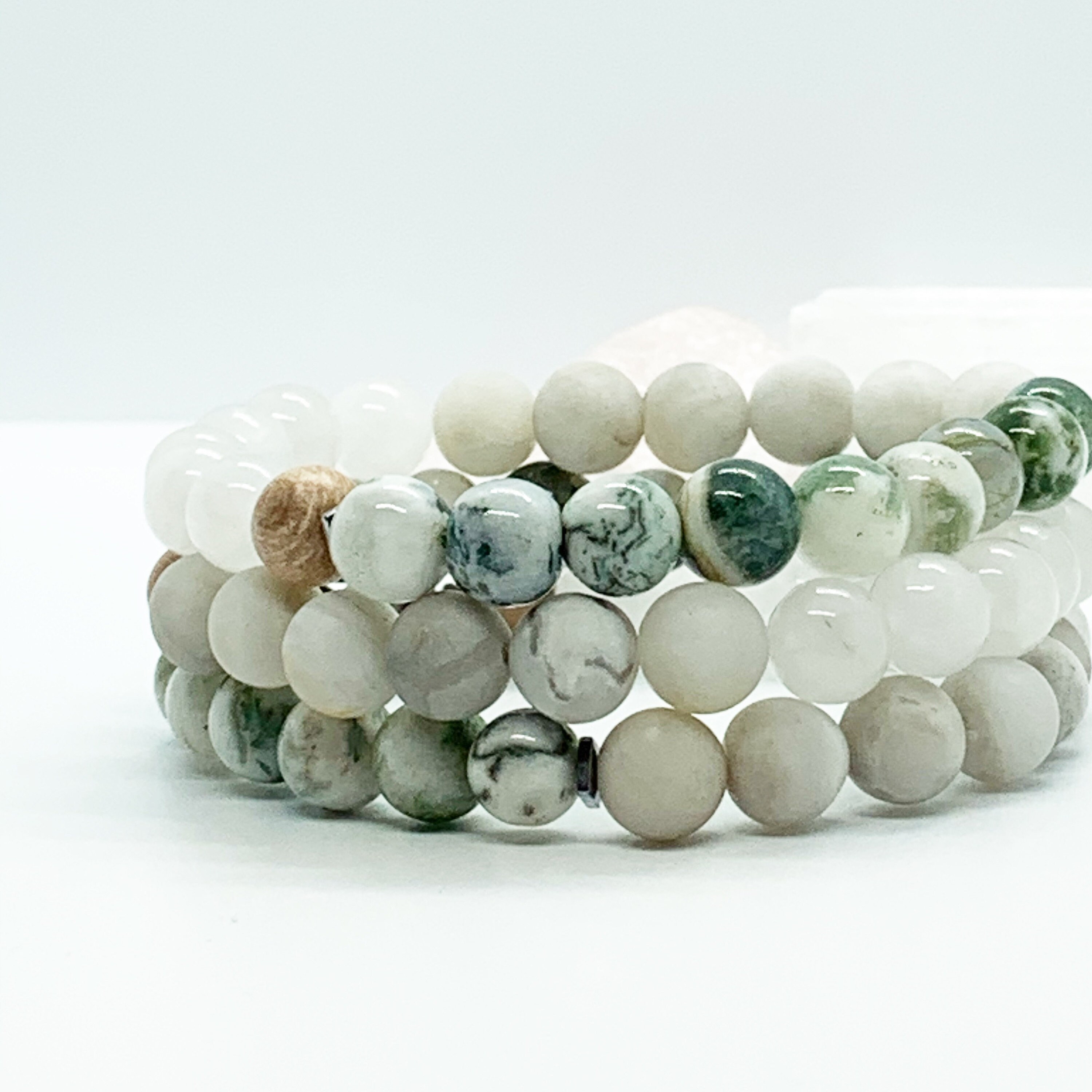 Tree Moss Agate Bracelet Rosewood Crystal Gemstone | Etsy