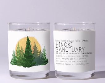 Hinoki Sanctuary - Just Bee Candles - Sojakaars | Geurkaarsen | Geurende sojakaars | Natuurlijke kaars