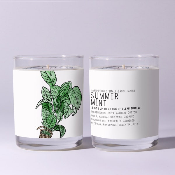 Summer Mint - Just Bee Candles - Soy Candle | Scented Candles | Scented Soy Candle | Natural Candle