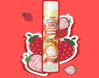 Strawberry Sunshine - Organic Lip Balm | Flavored Lip Balm | Handmade Lip Balm