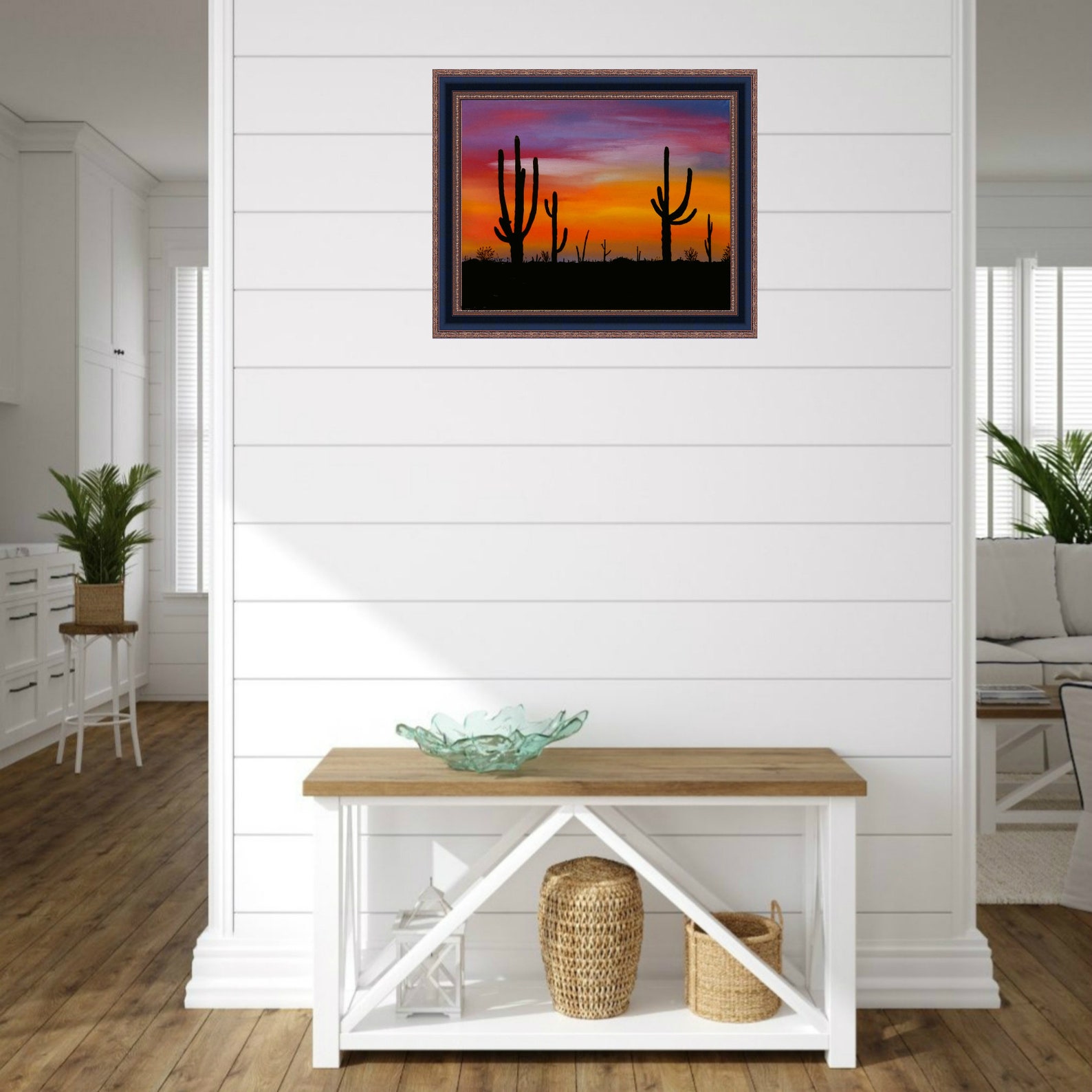 Saguaro Cactus Painting Arizona Original Art Landscape Wall | Etsy