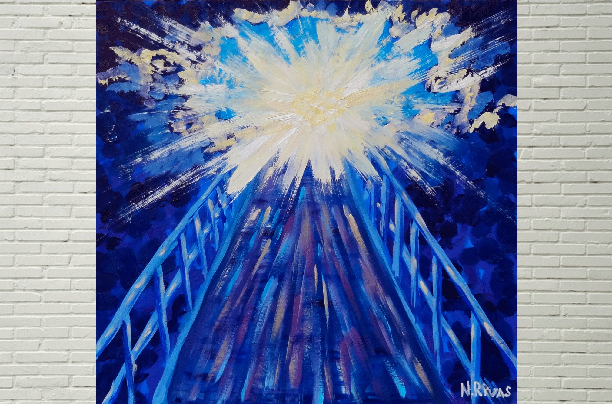 Christian Art Original Catholic Painting Road Wall Art Decor | Etsy