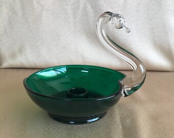 Vintage Emerald Green Swan Candlestick Holders (3) in Stock 20.00 Each