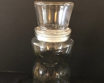 Vintage Mr Peanuts Collectible Glass 75th Birthday Sealing Jar Lid