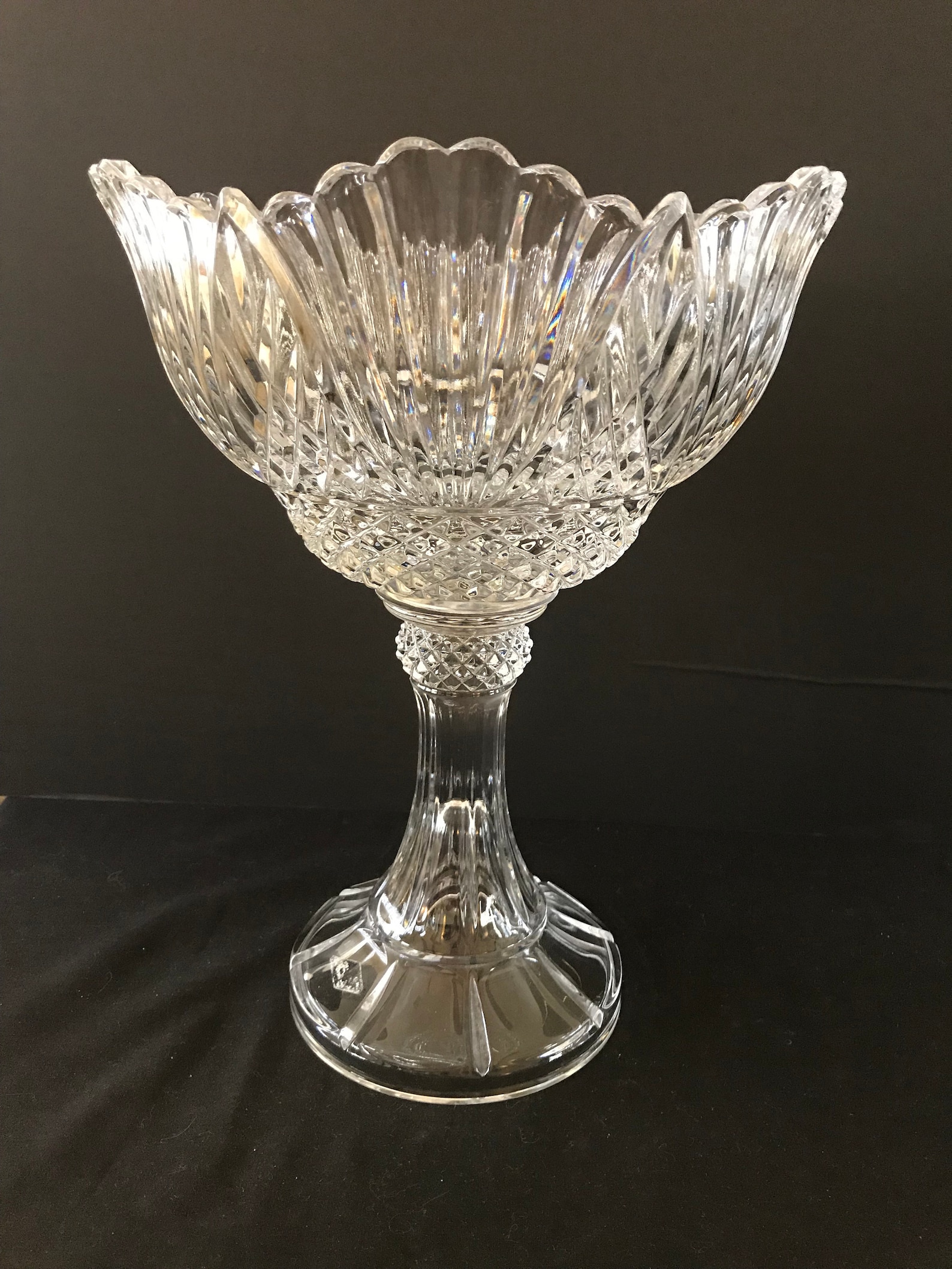 Vintage Lead Crystal Pedestal Bowl by Shannon of Ireland Etsy