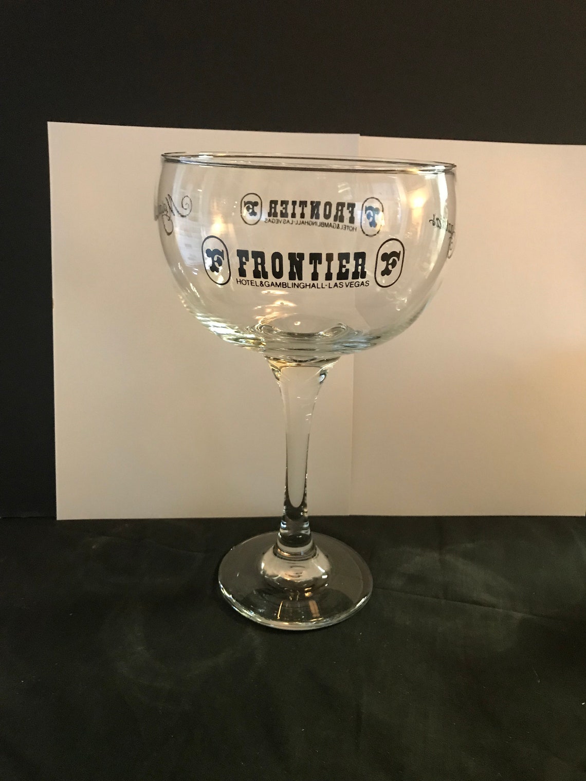 Vintage 1990's Margarita Stemmed 32 Oz Glass Frontier Hotel Gambling