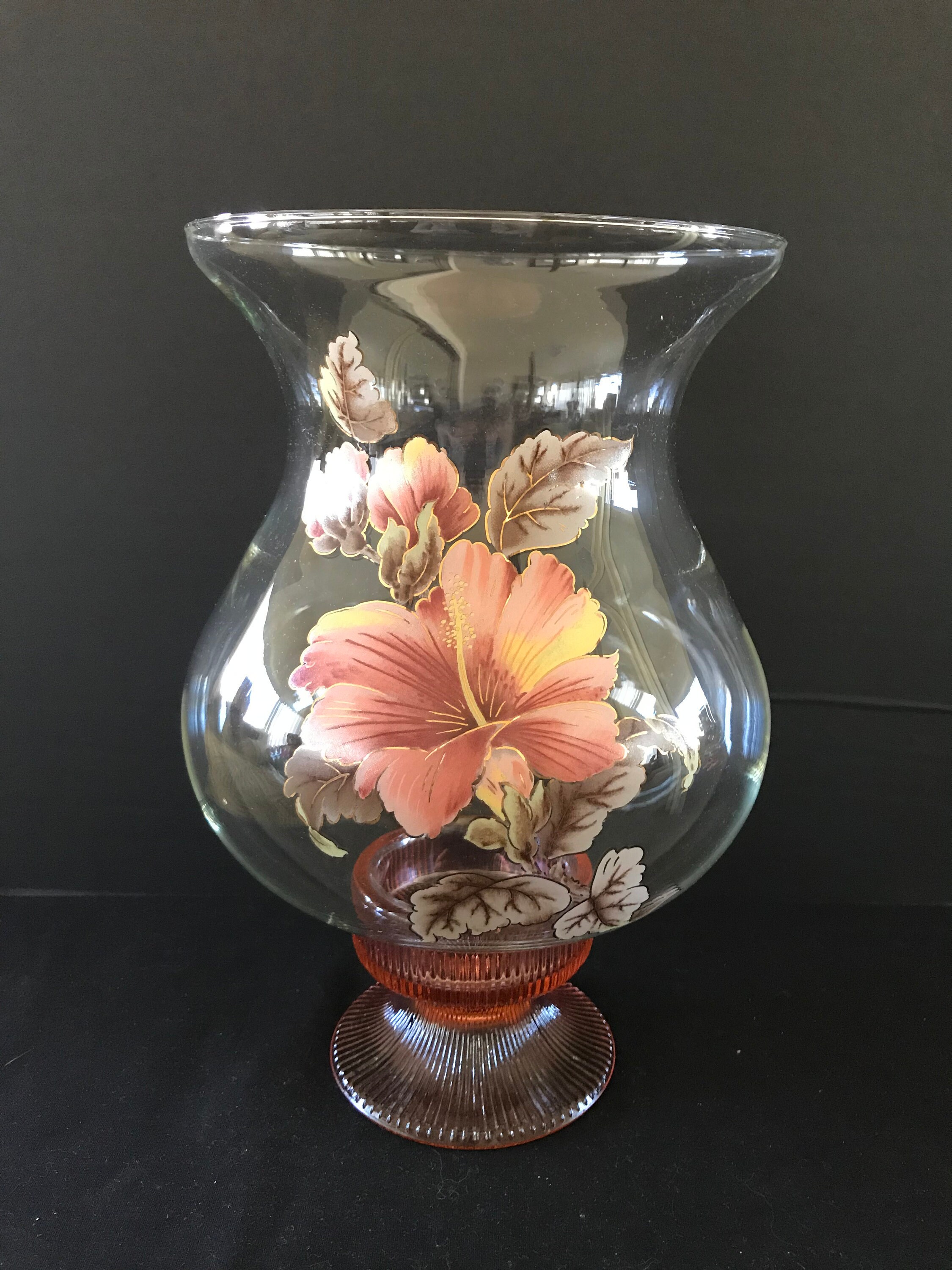 Vintage Rare Hand Blown Glass Hurricane Candle Etsy