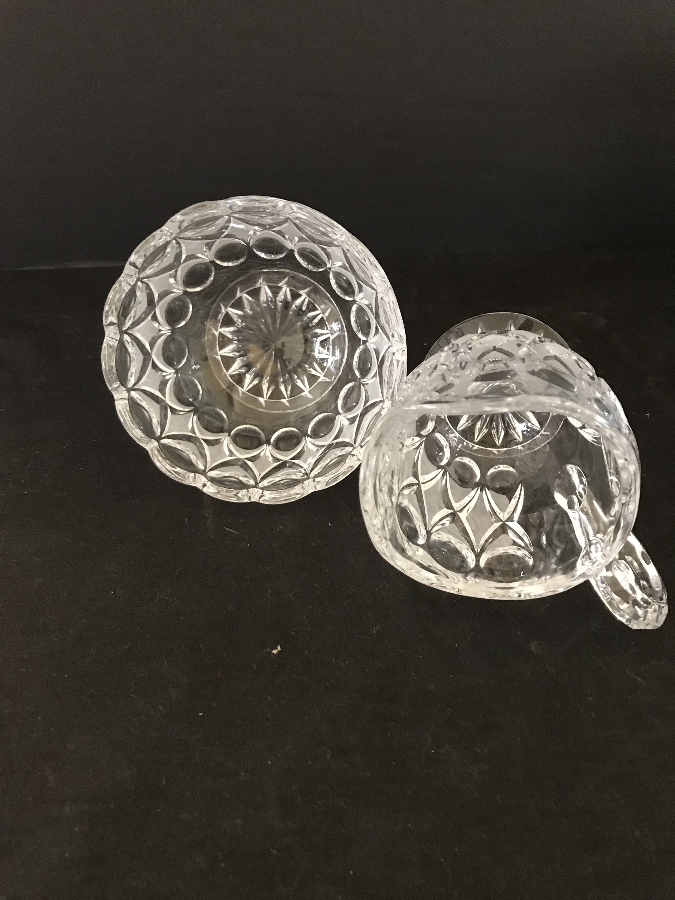 Vintage Lead Crystal Sugar and Creamer With Matching Tray Etsy