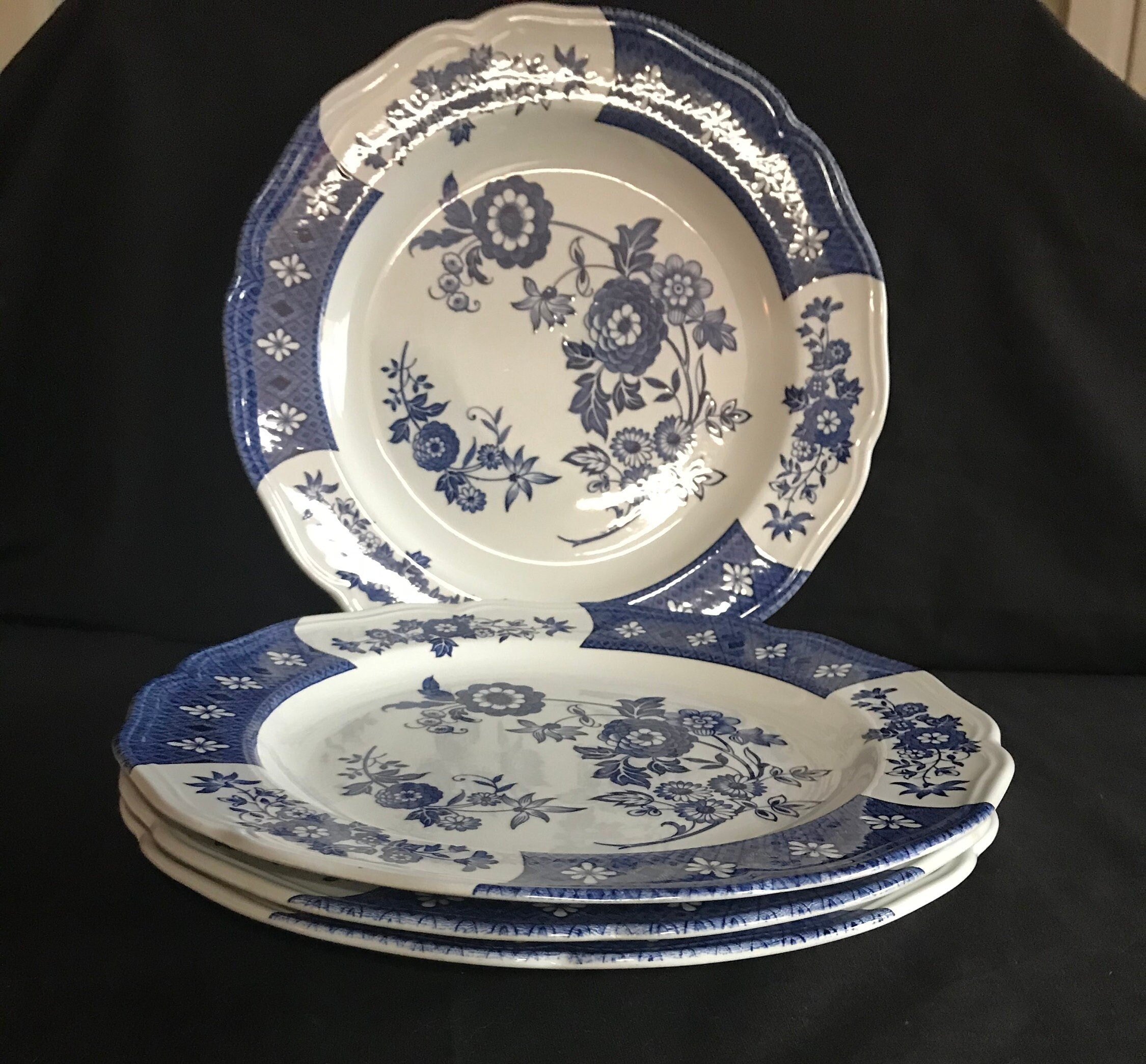 キ*ル様 ①廃番！Plum Asiatic Burleigh 花鳥柄 プレート Burleigh Blue Asiatic Pheasants - Etsy