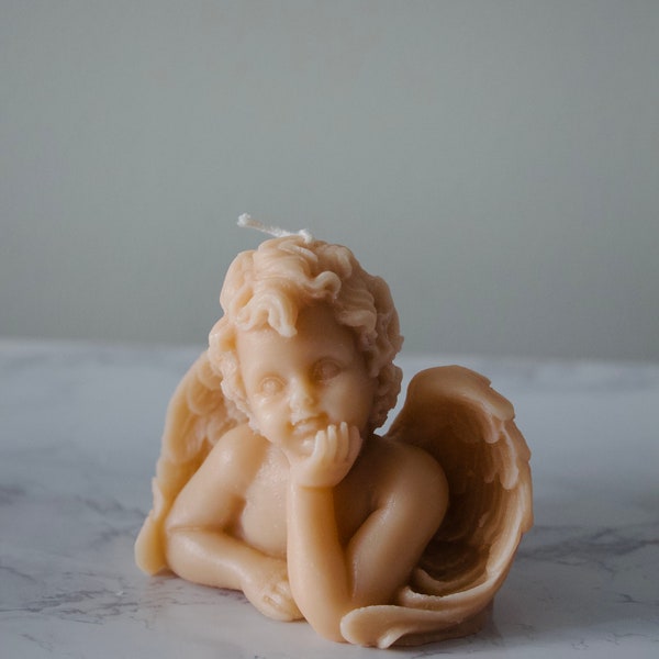 Angel Cherub Greek Mythology Statue Head Candle | Decor Gift