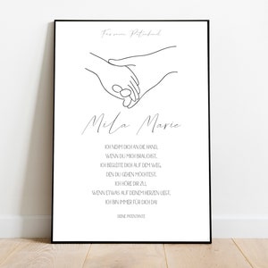 christening gift, self-print, PDF, personalized gifts, picture children's room, print file, godfather letter, christening, individual, godparents