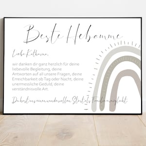 Personnalisé, Cadeau pour sage-femme, PDF, Auto-impression, Carte postale, Carte, Grossesse, Bébé, Famille, Idée cadeau, Carte de remerciement, Murale