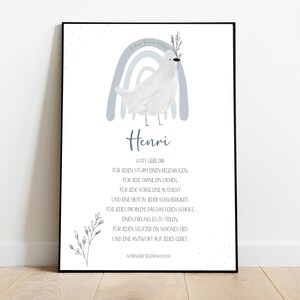 regalo de bautizo, autoimpresión, PDF, regalos personalizados, imagen habitación de los niños, archivo de impresión, carta del padrino, bautismo, individual, arco iris