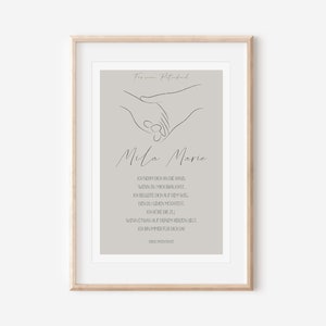 Regalo de bautizo, Autoimpresión, PDF, Regalos personalizados, Imagen Habitación de niños, Carta de apadrinamiento, Bautismo, Individual, Padrinos, Tomarse de la mano
