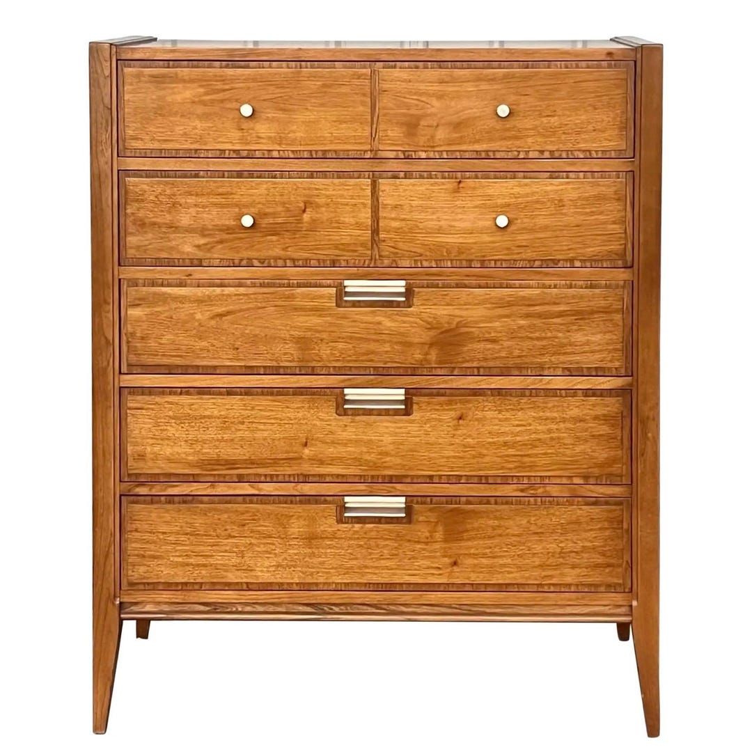 Vintage Mid Century Basic Witz Walnut 5 Drawer Highboy - Etsy
