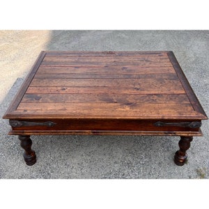Rustic Reclaimed Wood Farmhouse Coffee Table image 3