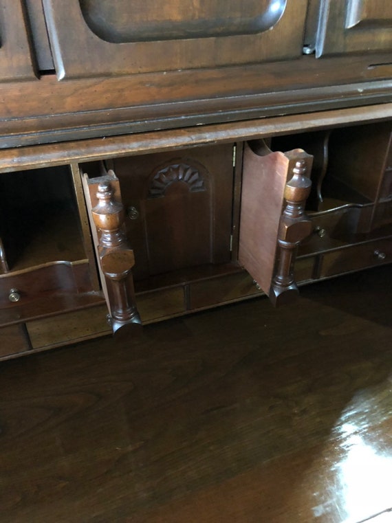 Vintage Maddox Newport Cherry Blockfront Secretary Desk Etsy