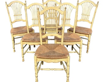 Vintage Habersham Plantation Rustic Farmhouse Shed Back Chairs - Set of 6