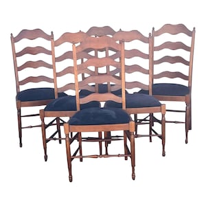 Bermex Made in Canada Ladderback Farmhouse Dining Chairs Set of 6 image 1