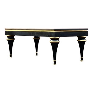 Hollywood Regency Black Lacquer and Gold Coffee Table image 1