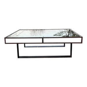 Louise Bradley Antiqued Glass Large Coffee Table Retails for 7k image 1