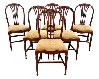 Vintage 1960s Berkey and Gay Sheraton Style Mahogany Dining Chairs - Set of 6