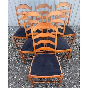 Bermex Made in Canada Ladderback Farmhouse Dining Chairs Set of 6 image 3