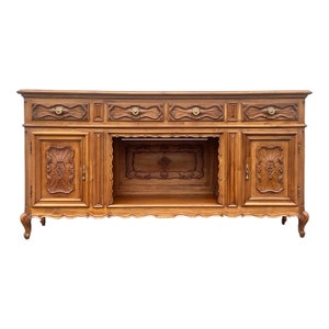 Vintage 19th C. Carved Country French Sideboard image 1