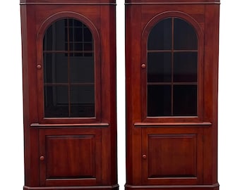 Vintage Mt. Vernon Cherry Corner Cabinets - a Pair