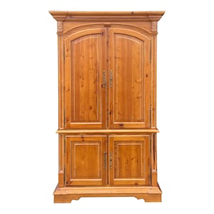 Made in Spain Carved Pine Armoire image 1