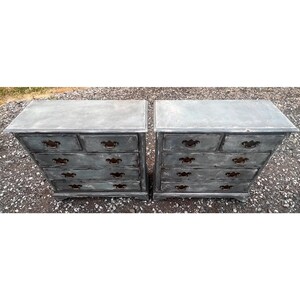 Rustic Chippendale Style 5 Drawer Bachelors Chest Nightstands a Pair image 10