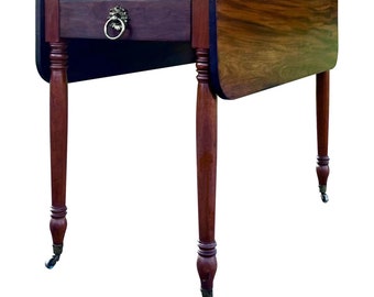 Antique 19th Century Sheraton Mahogany Drop Leaf Table