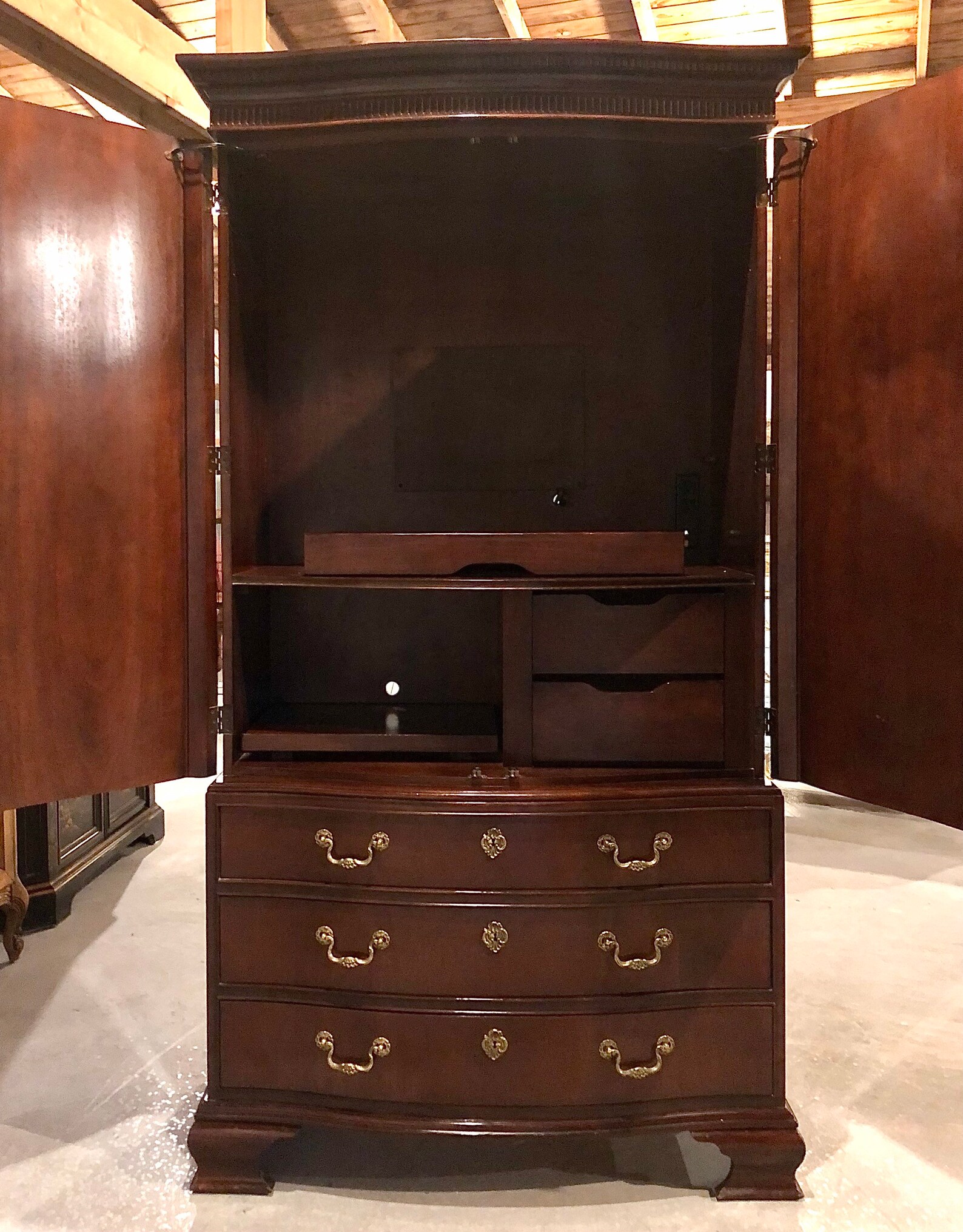 Baker Furniture Co. Style Mahogany Media Armoire Etsy